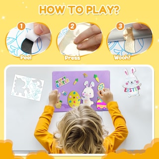 Foto 3 | Foto 3 | Kit De Manualidades Zmlm Con Lámina De Pascua Para Niños De 4 A 12 Años, Que No Ensucia - Venta Internacional.