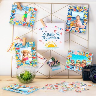 Foto 6 | Foto 6 | Kit De Marcos De Fotos De Espuma Con Diseño De Sirena De Verano De Fovths, 24 Unidades, Con Pegatina - Venta Internacional.