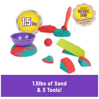 Foto 2 | Foto 2 | Play Sand Kinetic Sand Mold N' Flow, 0,7 Kg, Rojo Y Verde Azulado, Más De 3 Años - Venta Internacional.