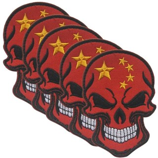 Foto 2 | Foto 2 | Chinese Flag Parche Para Chamarras Patchpros Mxskq-005 Calavera China Rojo Y Amarillo