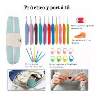 Foto 4 | Foto 4 | Kit de Ganchos y Accesorios para Tejer Al Crochet Belug 37 Piezas