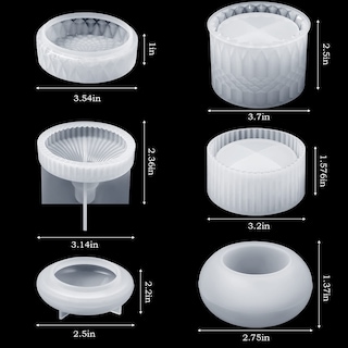Foto 5 | Foto 5 | Juego De Moldes De Resina Para Tarros De Silicona, 3 Unidades Con Tapa, Caja De Almacenamiento - Venta Internacional.