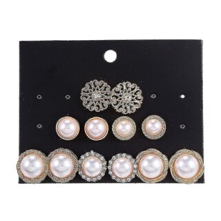 Foto 1 | Foto 1 | Juego De Pendientes Huoguo De Perlas De Gran Tamaño  6 Pares - Venta Internacional.