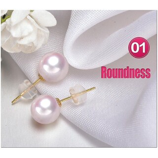 Foto 2 | Foto 2 | Pendientes Huoguo Pendientes De Oro De 18 Quilates Con Perla Akoya Blanca De 8 Mm - Venta Internacional.