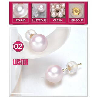 Foto 3 | Foto 3 | Pendientes Huoguo Pendientes De Oro De 18 Quilates Con Perla Akoya Blanca De 8 Mm - Venta Internacional.