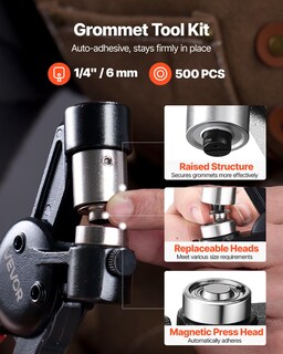 Foto 2 | Foto 2 | Juego De Herramientas Con Ojales Vevor 500 Unidades Ojales Metálicos De 6 Mm Con Alicates - Venta Internacional.