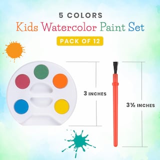 Foto 2 | Foto 2 | Set De Pinturas De Acuarela Bedwina Mini Kids Con 5 Pinturas Y Pincel - Venta Internacional.