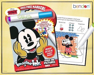 Foto 4 | Foto 4 | Libro de Tinta mágica Disney Vintage Mickey Mouse de Bendon 24 páginas - Venta Internacional
