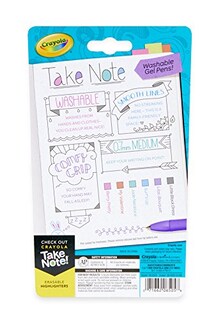 Foto 7 | Foto 7 | Juego de Bolígrafos de Gel Crayola Take Note Lavables De Punto Medio 6 Colores - Venta Internacional