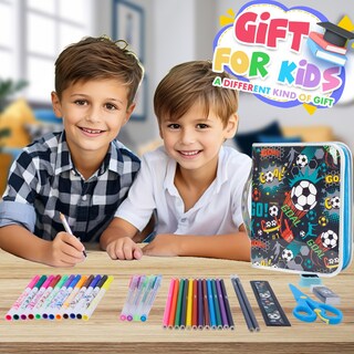 Foto 6 | Foto 6 | Juego de Rotuladores Yoytoo con Estuche de Fútbol con Purpurina para Niños de 4 a 12 Años - 36 Kits de Colorear