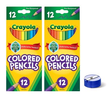 Foto 1 | Foto 1 | Lápices De Colores Genéricos De 12 Unidades, Paquete De 2 Unidades, Preafilados Con Sacapuntas - Venta Internacional.
