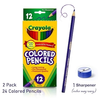 Foto 2 | Foto 2 | Lápices De Colores Genéricos De 12 Unidades, Paquete De 2 Unidades, Preafilados Con Sacapuntas - Venta Internacional.