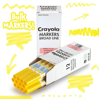Foto 3 | Foto 3 | Rotulador Crayola, Lavable, Amarillo, 12 Ml (12 Unidades), Broad Line Kids - Venta Internacional.