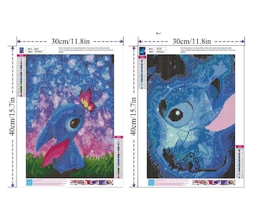 Foto 2 | Foto 2 | Kits De Pintura Diamantes Para Stitch 5d Diy 40×30 Cm 3 Pzs Colores