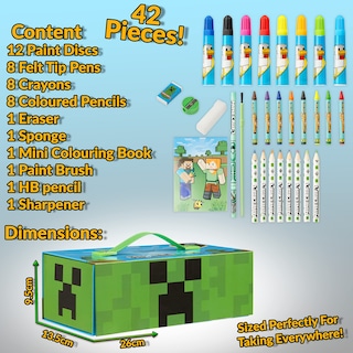 Foto 6 | Foto 6 | Set De Arte Minecraft Para Niños, Para Colorear Y Dibujar Con Más De 40 Suministros - Venta Internacional.