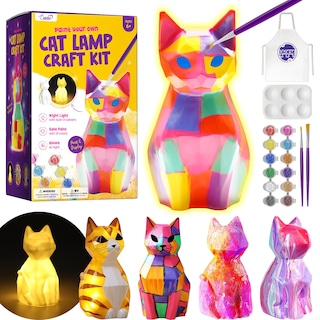 Foto 1 | Foto 1 | Kit De Lámparas Paint Your Own Cat Laoese Con Material De Arte Para Niños De 6 A 12 Años - Venta Internacional.