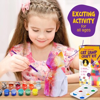 Foto 2 | Foto 2 | Kit De Lámparas Paint Your Own Cat Laoese Con Material De Arte Para Niños De 6 A 12 Años - Venta Internacional.