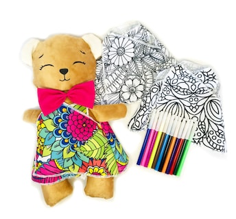 Foto 1 | Foto 1 | Oso De Peluche Mandala 3 Vestidos Lavables Altus Peluche Café Con Plumones Juguete Educativo