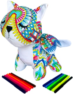 Foto 1 | Foto 1 | Gato De Peluche Mandala Lavable Altus Peluche Con Plumones Juguete Educativo