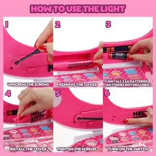 Foto 6 | Foto 6 | Set De Tocador De Maquillaje Townley Girl Hello Kitty Con Iluminación - Venta Internacional.