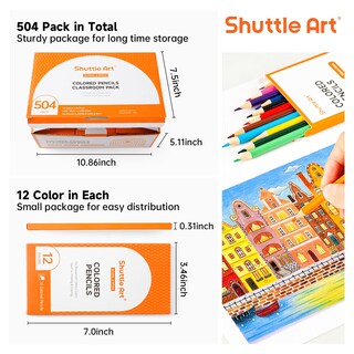 Foto 2 | Foto 2 | Lápices De Colores Shuttle Art 504 Bulk, 12 Colores Vibrantes, 42 Unidades - Venta Internacional.