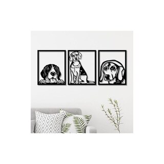 Foto 1 | Foto 1 | Cuadro Decorativo Artesanal Beagle Dog En Madera Mdf De 35 Cm X 28 Cm - Venta Internacional.