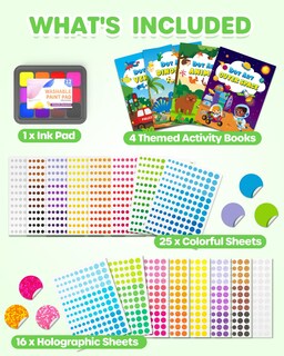 Foto 2 | Foto 2 | Libro De Actividades Autoadhesivo D-fantix Dot Art Con Almohadilla De Tinta Para Niños Pequeños - Venta Internacional.