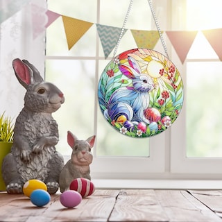 Foto 4 | Foto 4 | Juego De Guirnaldas Con Forma De Conejito De Pascua Acrílico Con Forma De Diamante Para Pintura Artística - Venta Internacional.