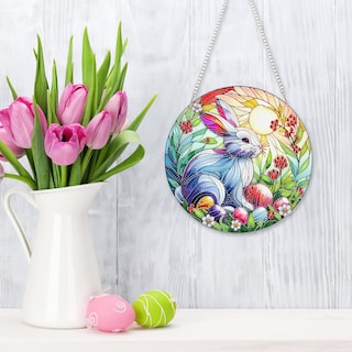 Foto 5 | Foto 5 | Juego De Guirnaldas Con Forma De Conejito De Pascua Acrílico Con Forma De Diamante Para Pintura Artística - Venta Internacional.