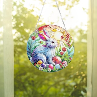 Foto 6 | Foto 6 | Juego De Guirnaldas Con Forma De Conejito De Pascua Acrílico Con Forma De Diamante Para Pintura Artística - Venta Internacional.
