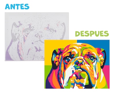 Foto 1 | Foto 1 | Pinta Por Número Diako Bulldog Multicolor Lienzo Y Pinturas Acrílicas