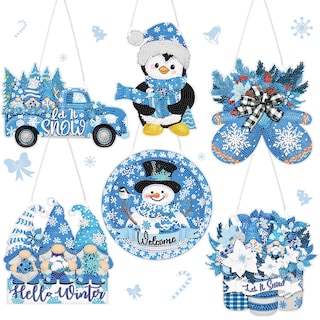 Foto 1 | Foto 1 | Set De Letreros Colgantes Con Pintura De Diamantes Zonon Winter 5d, 6 Unidades - Venta Internacional.