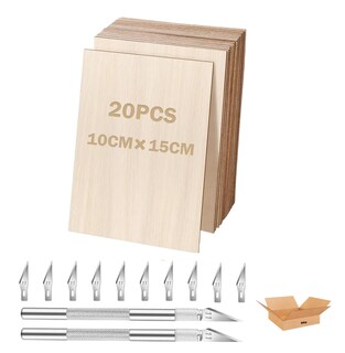 Foto 1 | Foto 1 | 20 Piezas De Artesanía De Madera De Balsa Belug 10 X 15 Cm Cafe Claro