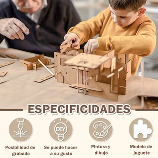 Foto 3 | Foto 3 | 20 Piezas De Artesanía De Madera De Balsa Belug 10 X 15 Cm Cafe Claro