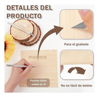 Foto 4 | Foto 4 | 20 Piezas De Artesanía De Madera De Balsa Belug 10 X 15 Cm Cafe Claro