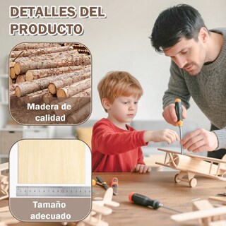 Foto 5 | Foto 5 | 20 Piezas De Artesanía De Madera De Balsa Belug 10 X 15 Cm Cafe Claro