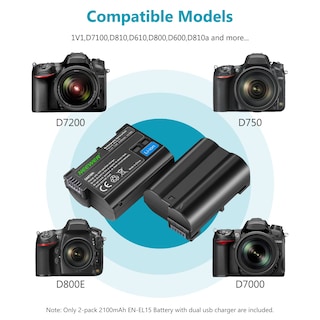 Foto 3 | Foto 3 | Set De Cargadores De Batería Neewer En-el15 Compatible Con Nikon Z5-z7ii - Venta Internacional.