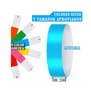 Foto 2 | Foto 2 | Pulseras de Papel para Eventos Lab.G 600 Piezas Diferentes Colores