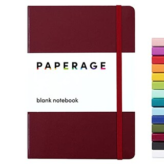 Foto 1 | Foto 1 | Venta Internacional- Cuaderno Blanco Paperage Borgoña 160 Páginas 5.7'' X 8'' Papel Grueso Tapa Dura