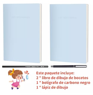 Foto 5 | Foto 5 | Cuaderno A5 Libreta Boceto Dibujo Art Book Azul Claro 4 Pcs