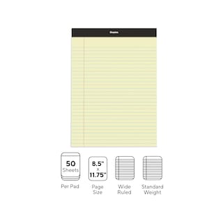 Foto 3 | Foto 3 | Bloc De Notas Staples, Ancho, Rayado, 8,5 X 11,75 Cm, Tipo Canario, 50 Hojas - Venta Internacional.