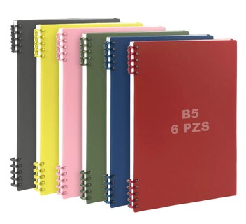 Foto 1 | Foto 1 | Cuaderno Profesional Libretas Espiral Raya Y Cuadro 6 Pzs B5 Colores