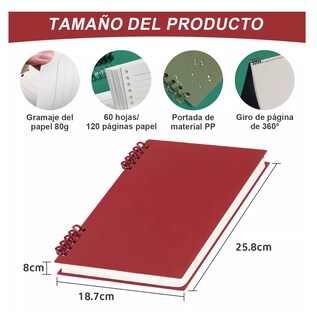 Foto 3 | Foto 3 | Cuaderno Profesional Libretas Espiral Raya Y Cuadro 6 Pzs B5 Colores