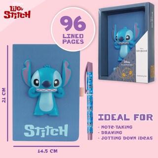 Foto 6 | Foto 6 | Set De Papelería Disney Stitch A5 Con Cuaderno Y Bolígrafo Para Niñas - Venta Internacional.
