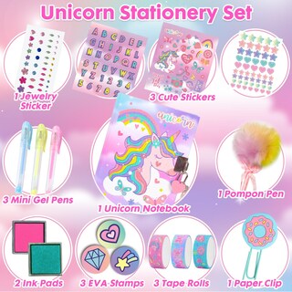 Foto 3 | Foto 3 | Set De Papelería Yoytoo Unicorn Con Agenda Secreta Para Niñas De 4 A 12 Años - Venta Internacional.