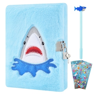 Foto 1 | Foto 1 | Diario Pjdrllc Shark con Candado Bolígrafo y Pegatinas para Niños - Venta Internacional