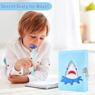 Foto 2 | Foto 2 | Diario Pjdrllc Shark con Candado Bolígrafo y Pegatinas para Niños - Venta Internacional