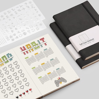 Foto 6 | Foto 6 | Cuaderno Cuadriculado AHGXG Tamaño A5 2 Piezas Negro - Venta Internacional