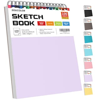 Foto 1 | Foto 1 | Cuaderno De Bocetos Soucolor Aesthetic, 9 X 12 Cm, 100 Hojas, Color Morado - Venta Internacional.