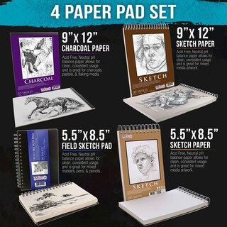 Foto 3 | Foto 3 | Bloques De Papel Para Dibujar Y Dibujar, Material De Arte Estadounidense, Juego De 4 - Venta Internacional.